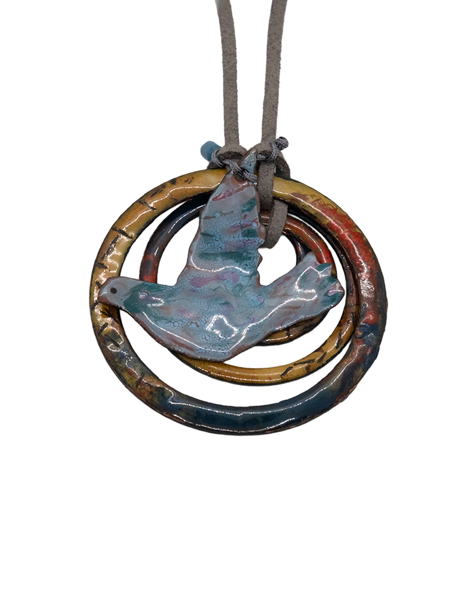 Özgür Ruhlu Kuş Mine Kolye (İç İçe Halkalı) - Image 2